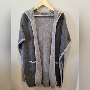 Soft Surroundings Cozy Gray Hooded Poncho